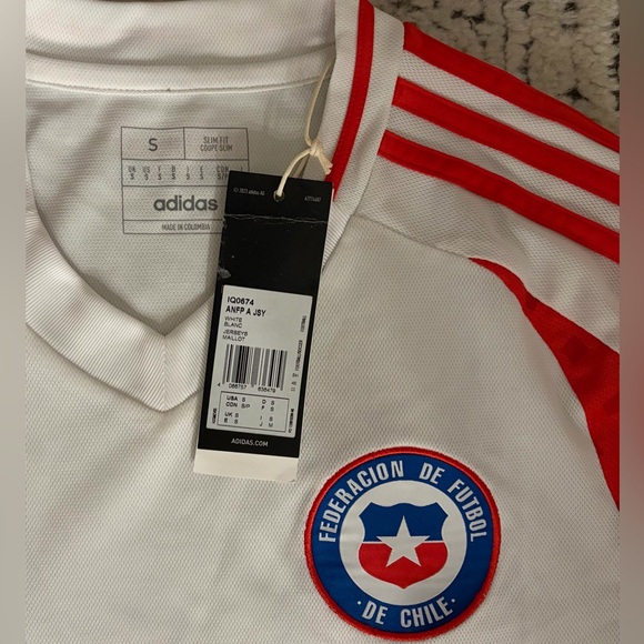 Adidas Authentic Chile National Team 2024 IQ0674 Away White Jersey Men’s Sz: S - Picture 4 of 7